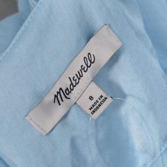 NWT Madewell Maxi Slip Dress Size 8 Flutter Sleeve Clarity‎ Baby Blue NP137 - Picture 2 of 13